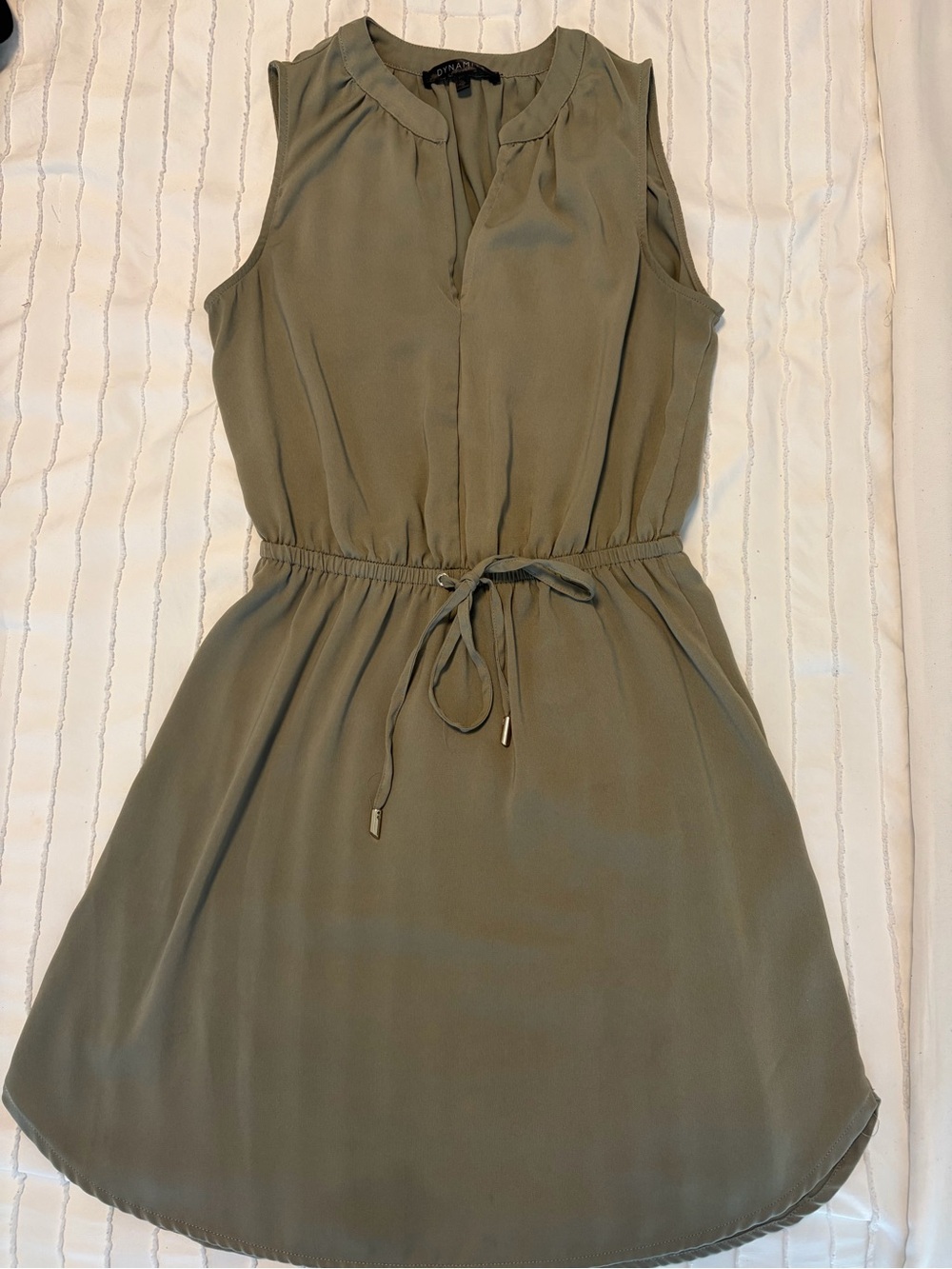 Dynamite Olive Sleeveless Tie-Waist Mini Dress size small